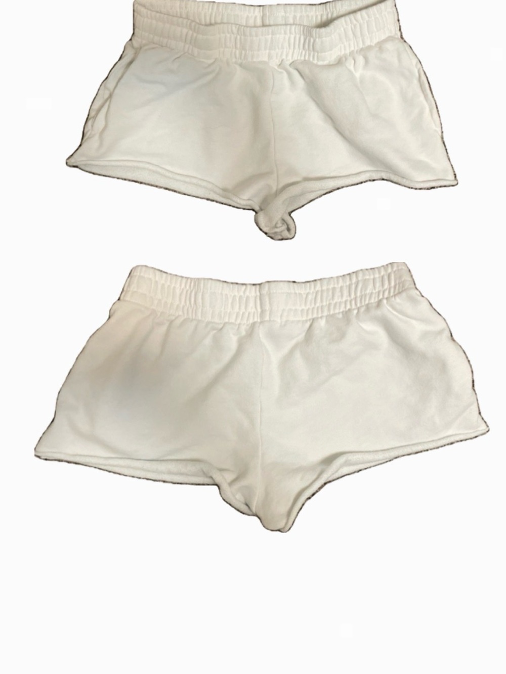 Garage White Elastic-Waist Athletic Shorts